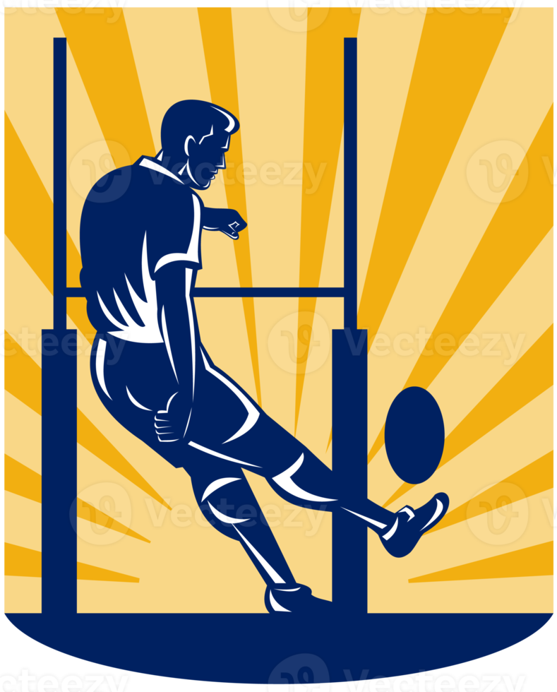 rugby player kicking at goal post png