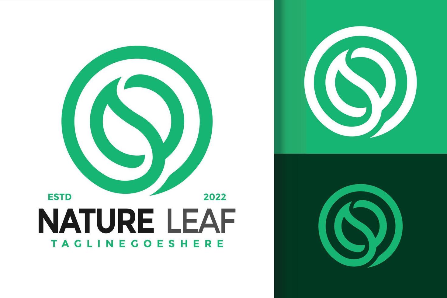 Diseño de logotipo de hoja de naturaleza simple con letra n, vector de logotipos de identidad de marca, logotipo moderno, plantilla de ilustración vectorial de diseños de logotipos