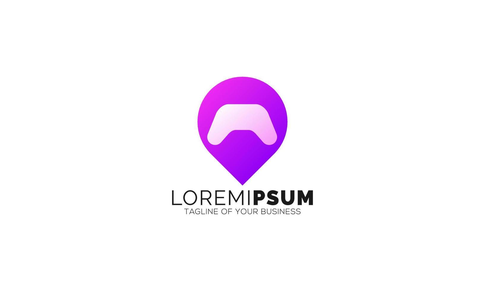 Game GPS point logo. Icon. Web. Vector Design. Pin. Symbol. Location.