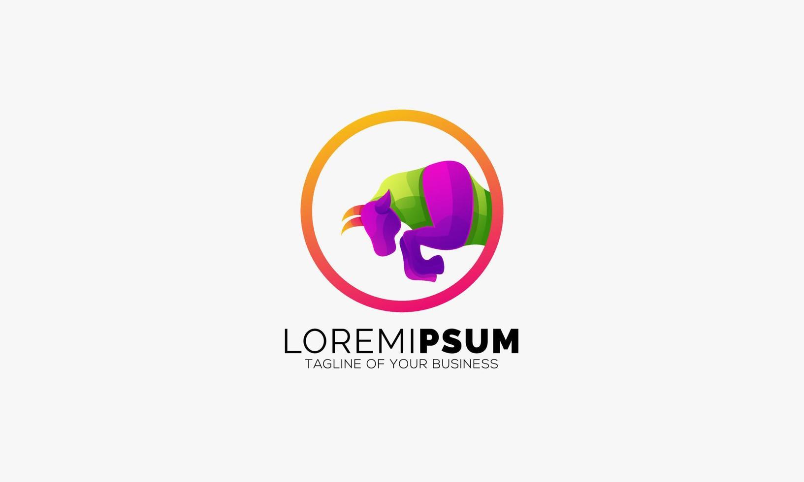 vector de logotipo de toro elegante y premium