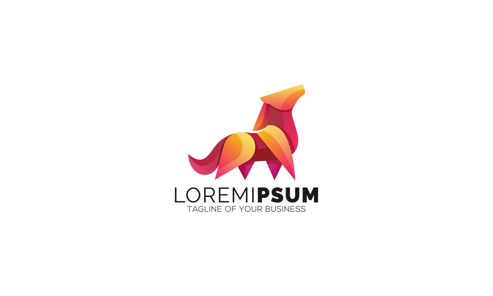 Abstract Gradient Fox Logo vector