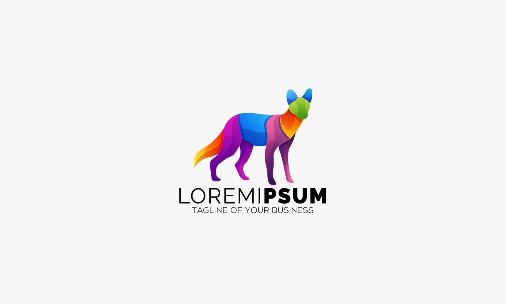 Abstract Gradient Fox Logo vector