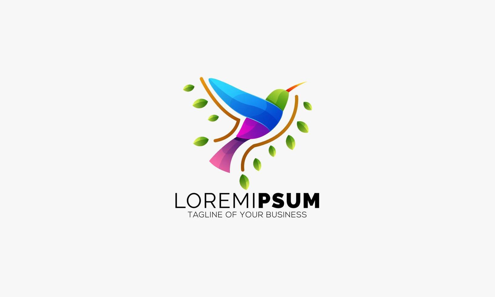 Modern Bird Logo Design in Gradient Style vector