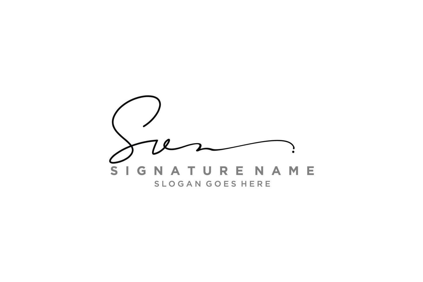 plantilla de logotipo de firma de letra sv inicial diseño elegante logotipo signo símbolo plantilla vector icono