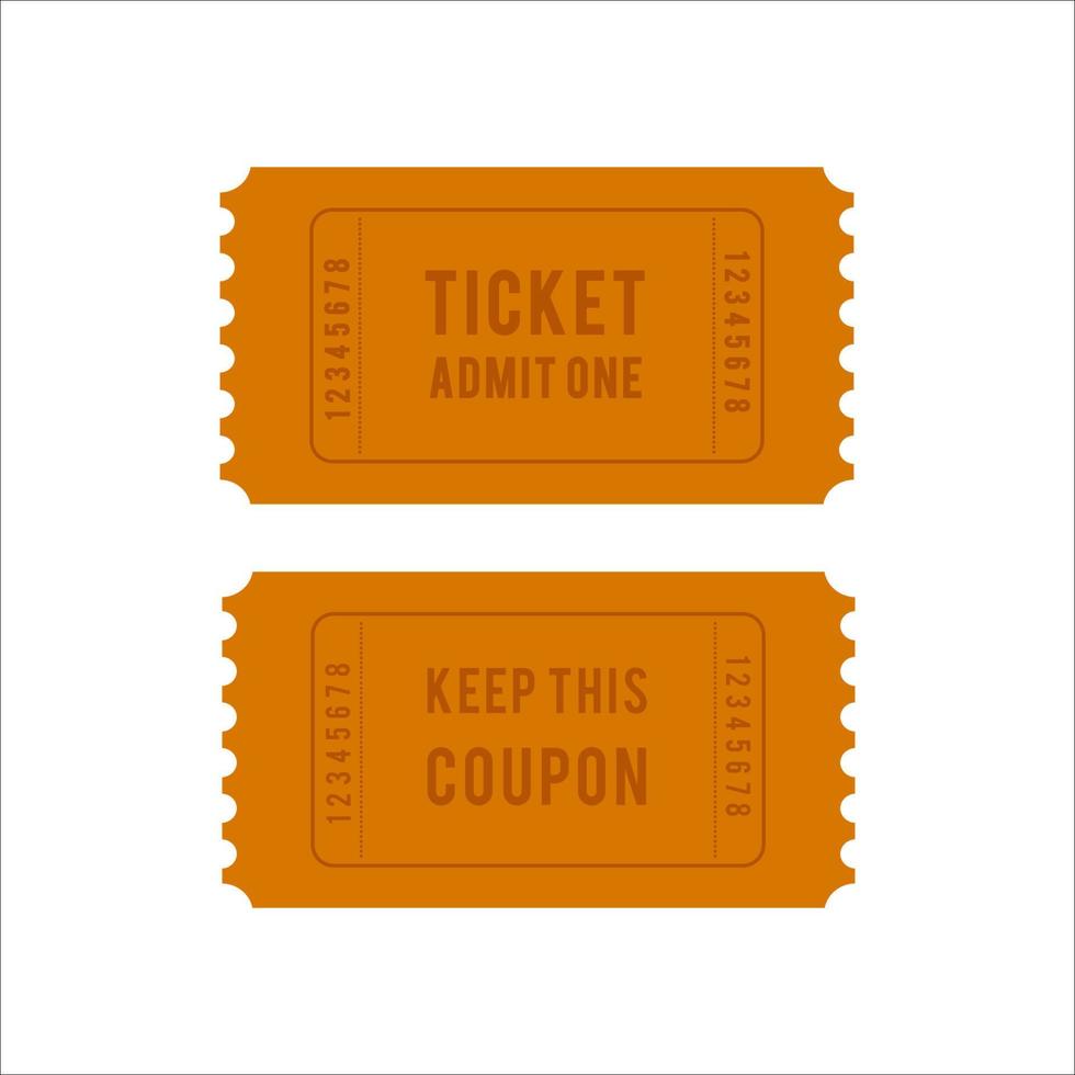 Vector images of tickets in a flat style on a white background