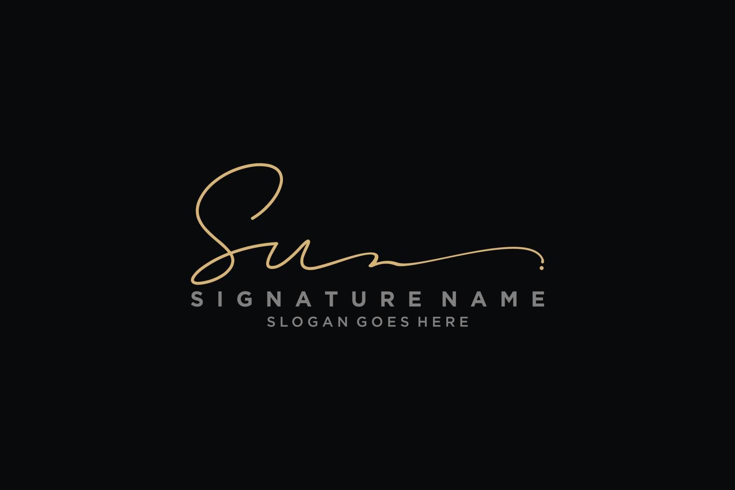 Initial SU Letter Signature Logo Template elegant design logo Sign Symbol template vector icon
