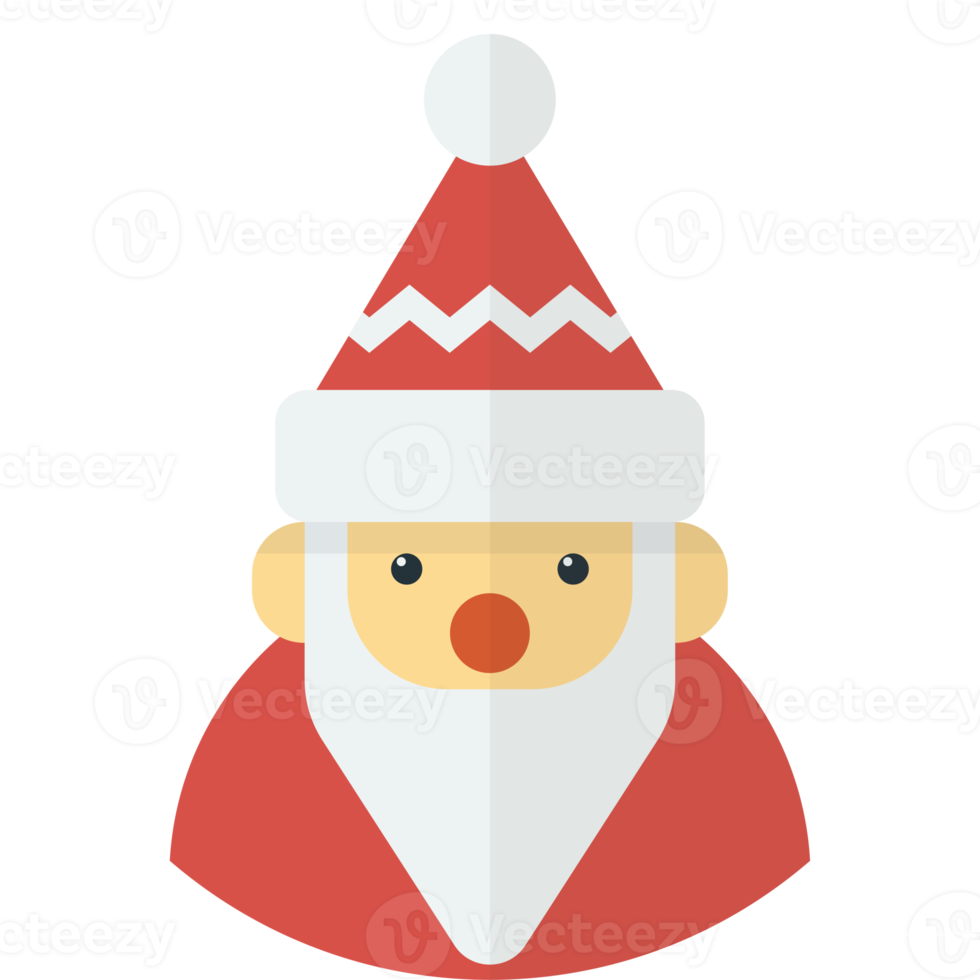 Santa Claus face illustration in minimal style png