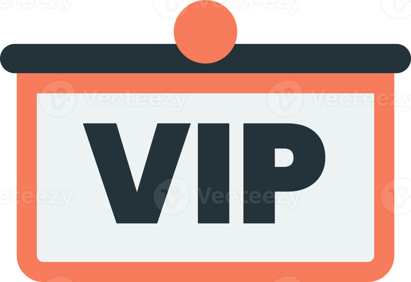 Square VIP badge illustration in minimal style png