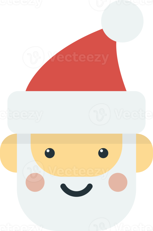 illustration de visage de père noël dans un style minimal png