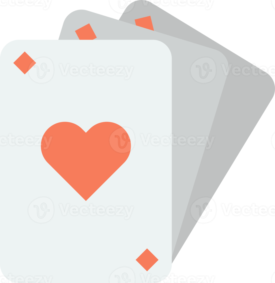 ilustração de cartas de baralho em forma de coração em estilo minimalista png