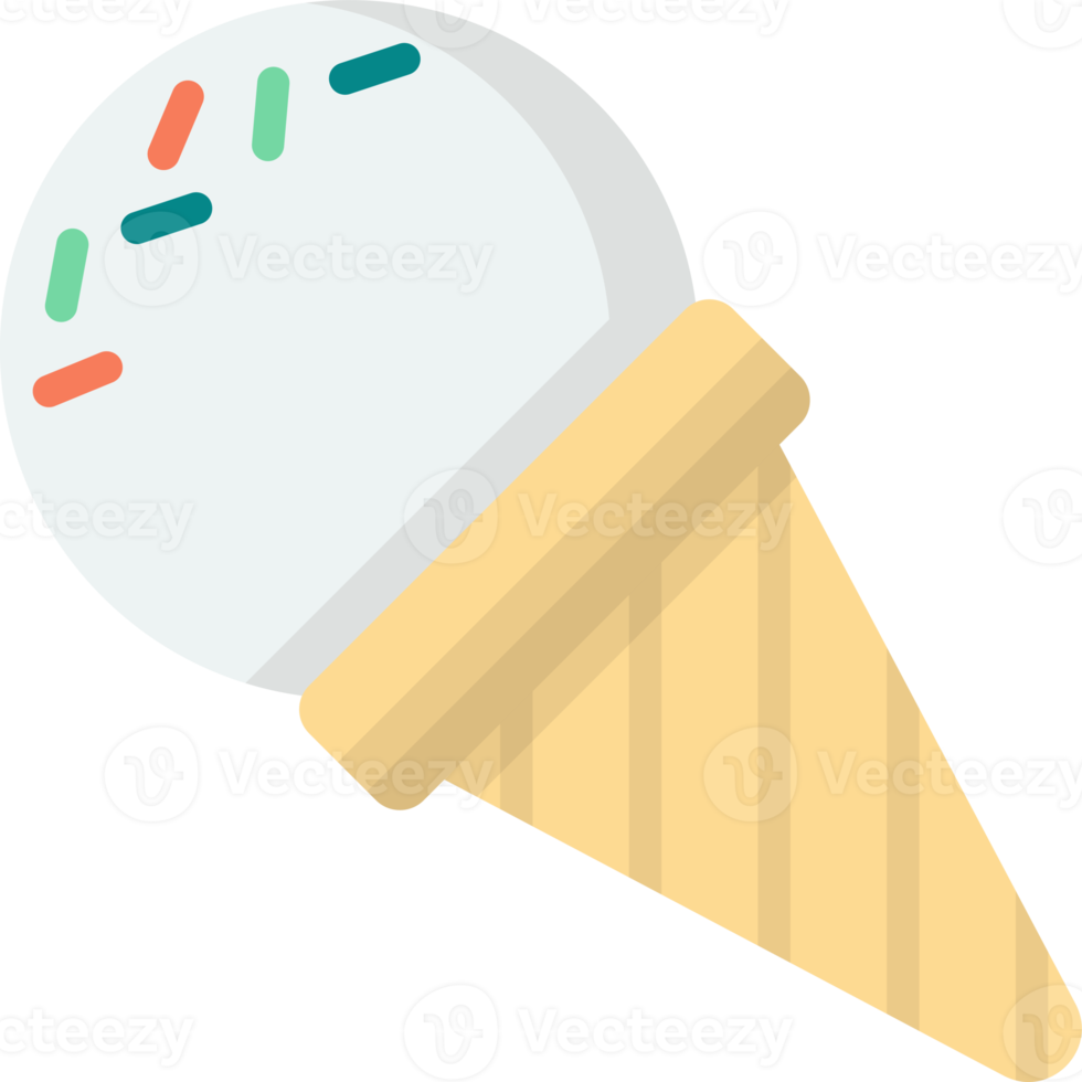 ice cream cone illustration in minimal style png