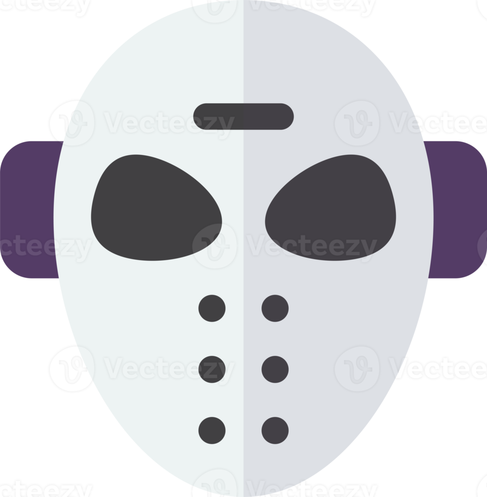 hockey mask illustration in minimal style png