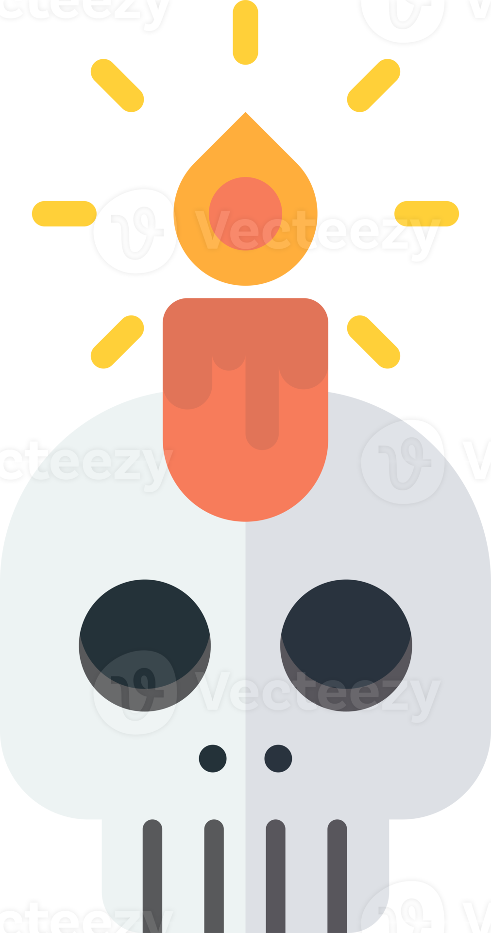 skull and candle illustration in minimal style 12979883 PNG