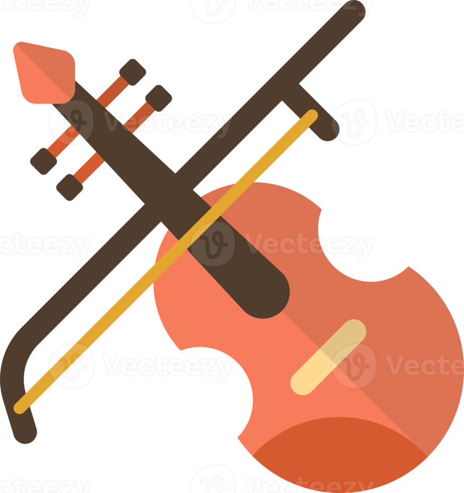 orange violin illustration in minimal style 12979888 PNG