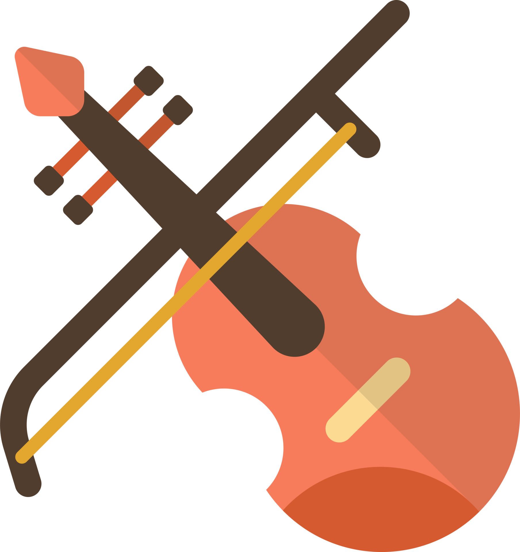 orange violin illustration in minimal style 12979888 PNG