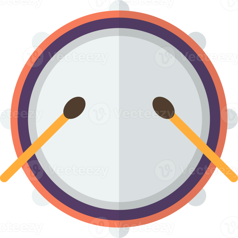 drums from top view illustration in minimal style png