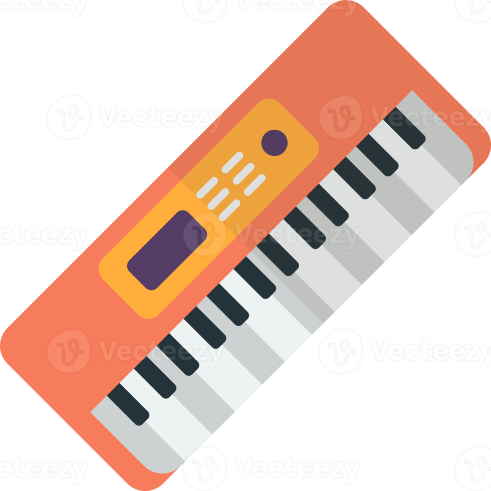 ilustração de mini teclado de piano em estilo minimalista png