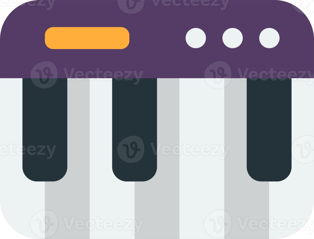 mini ilustración de teclado de piano en estilo minimalista png