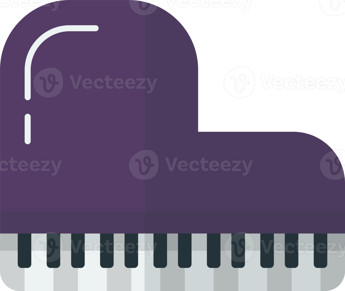 piano from top view illustration in minimal style png