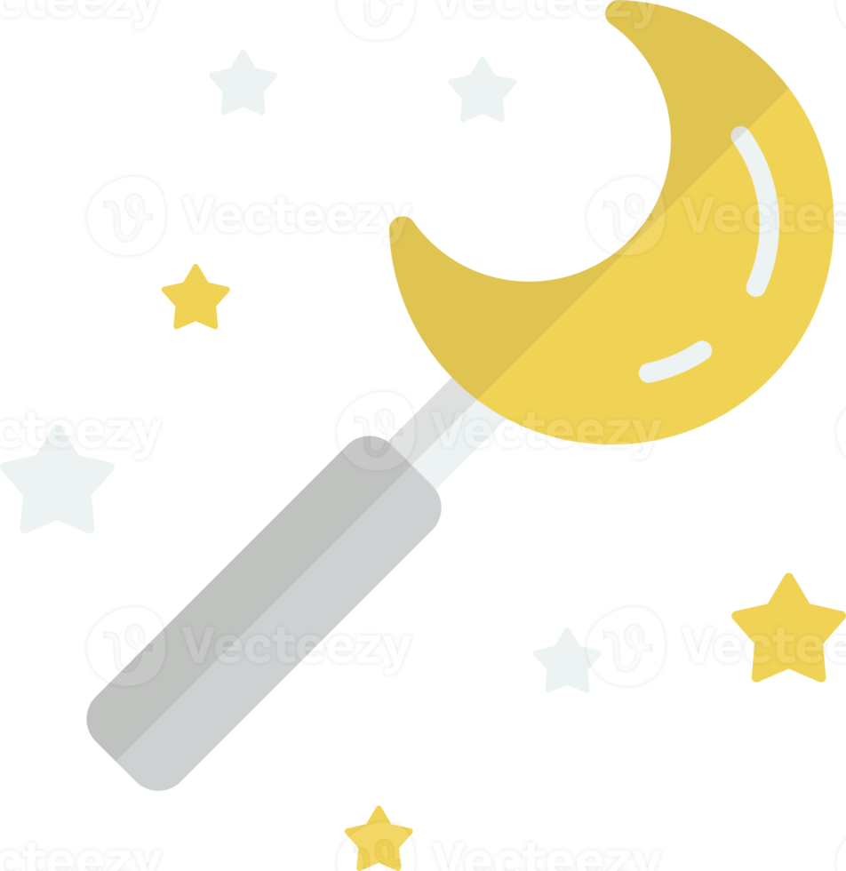 moon wand illustration in minimal style png