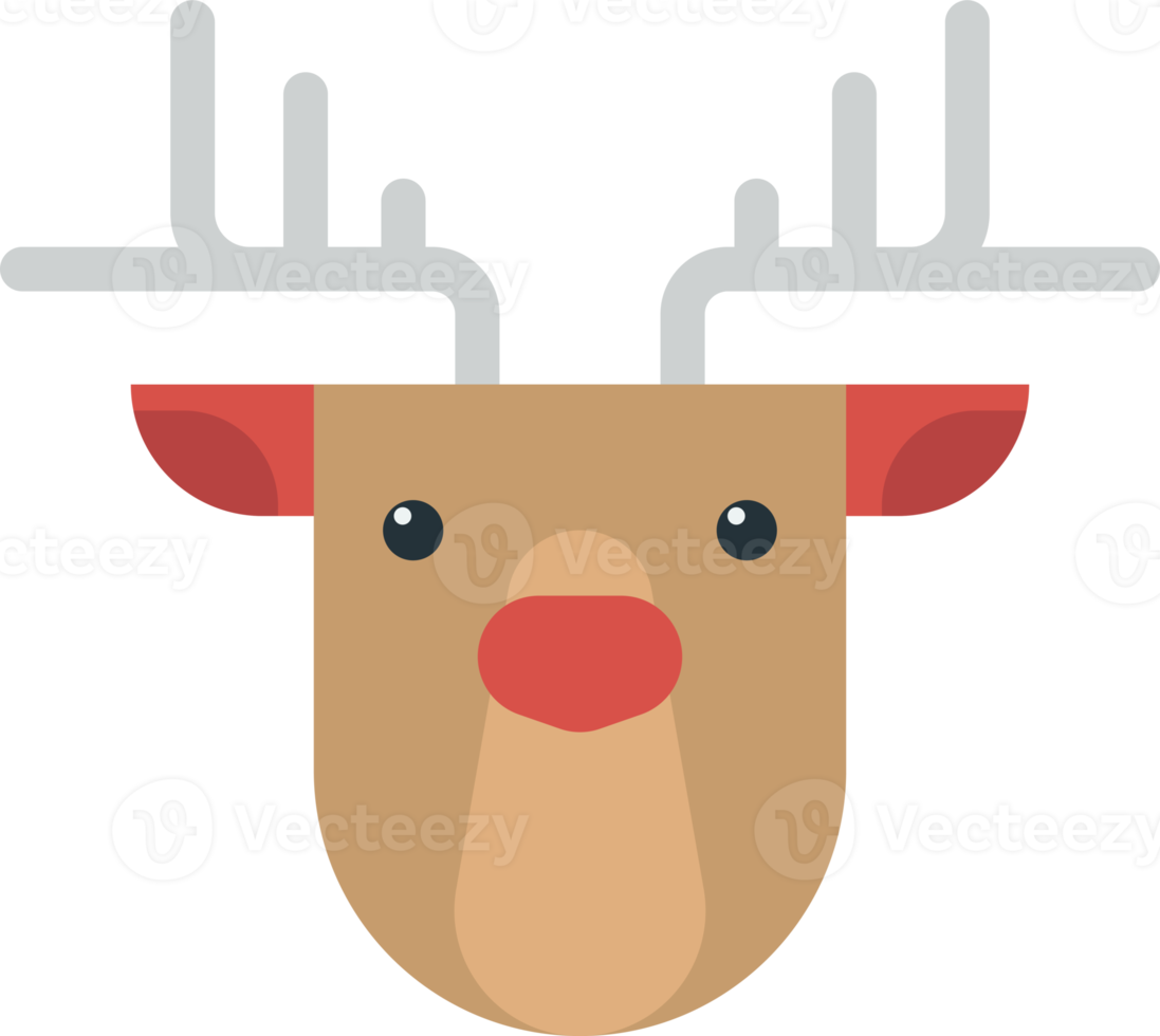 reindeer face illustration in minimal style png