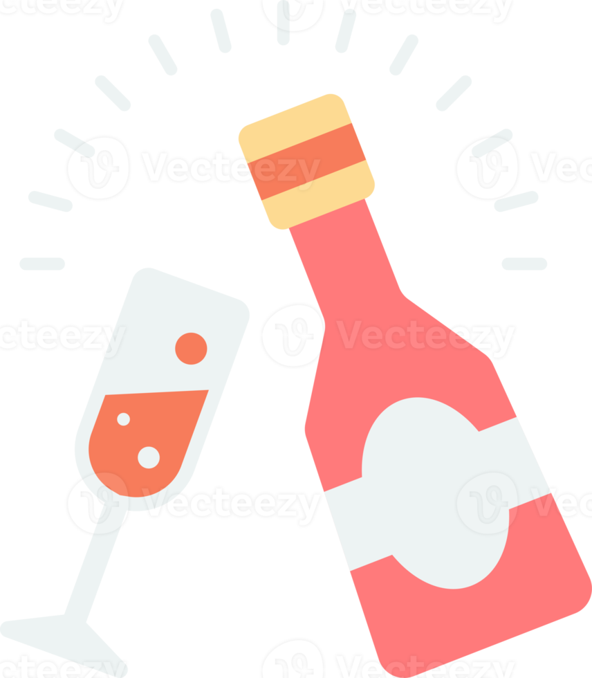 wine bottles and glasses illustration in minimal style png