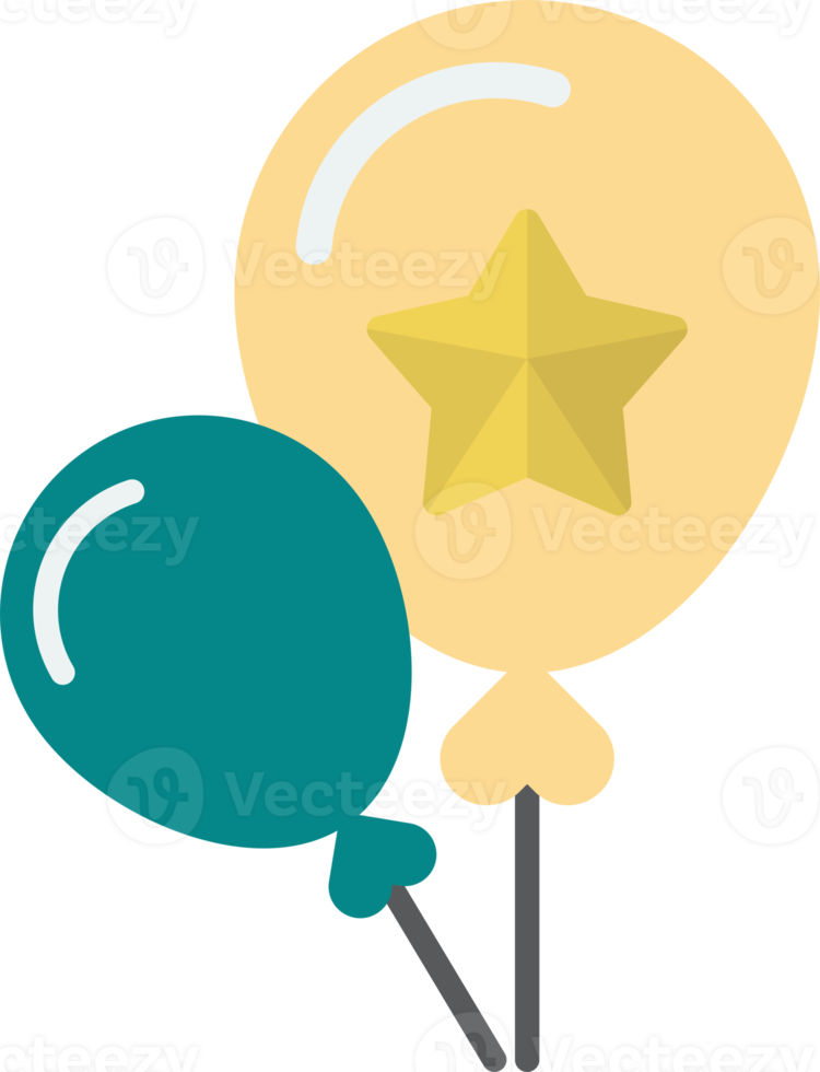 balloons for party illustration in minimal style png