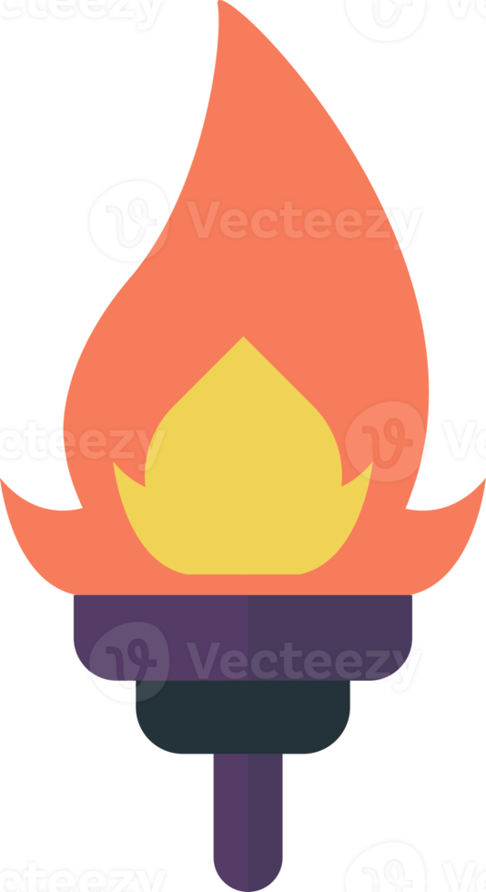 Torch flame illustration in minimal style png