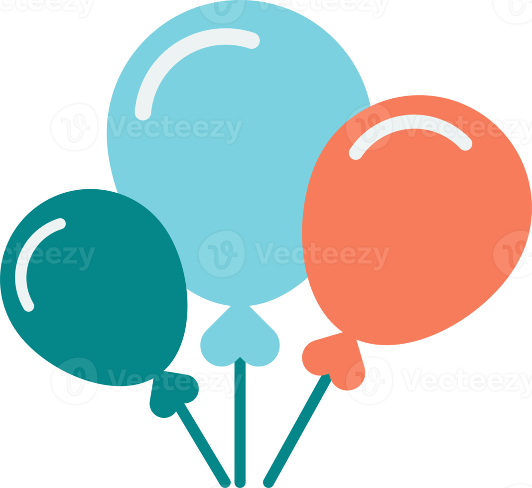balloons for party illustration in minimal style png