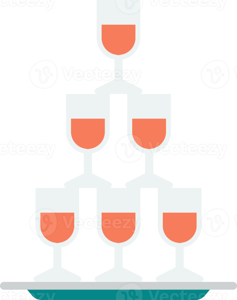 stacked wine glasses illustration in minimal style png