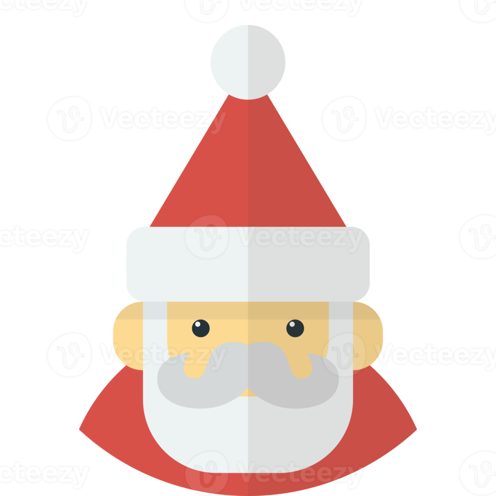 Santa Claus face illustration in minimal style png