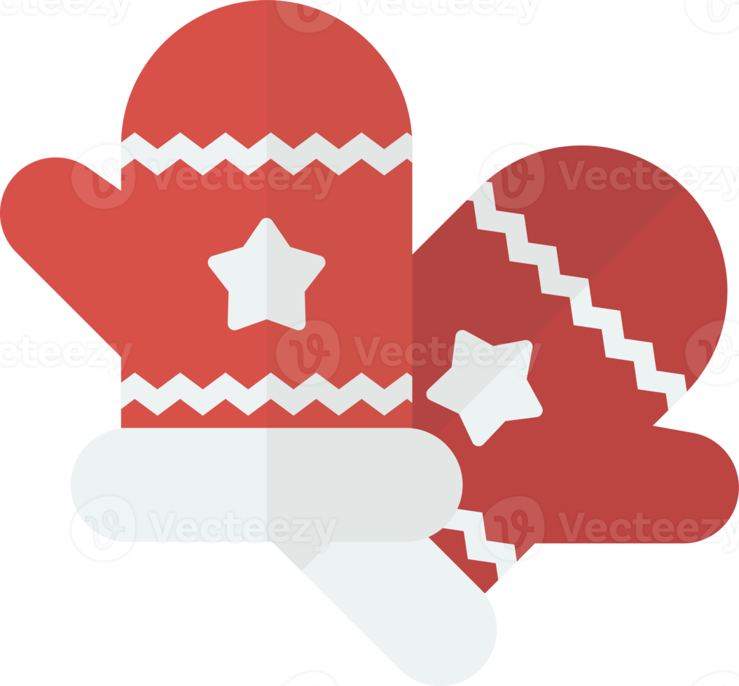 christmas gloves illustration in minimal style png