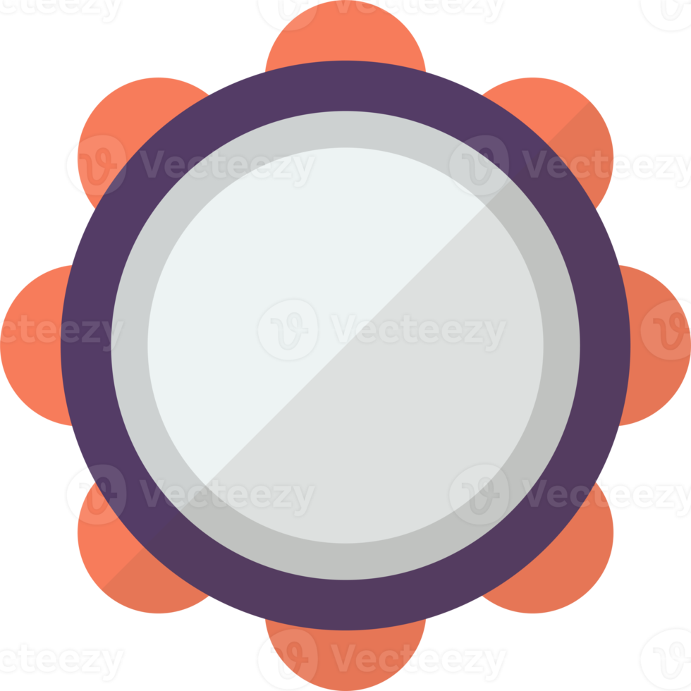Tambourine illustration in minimal style png