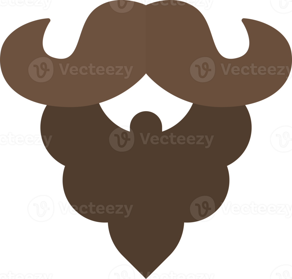 fake mustache illustration in minimal style png