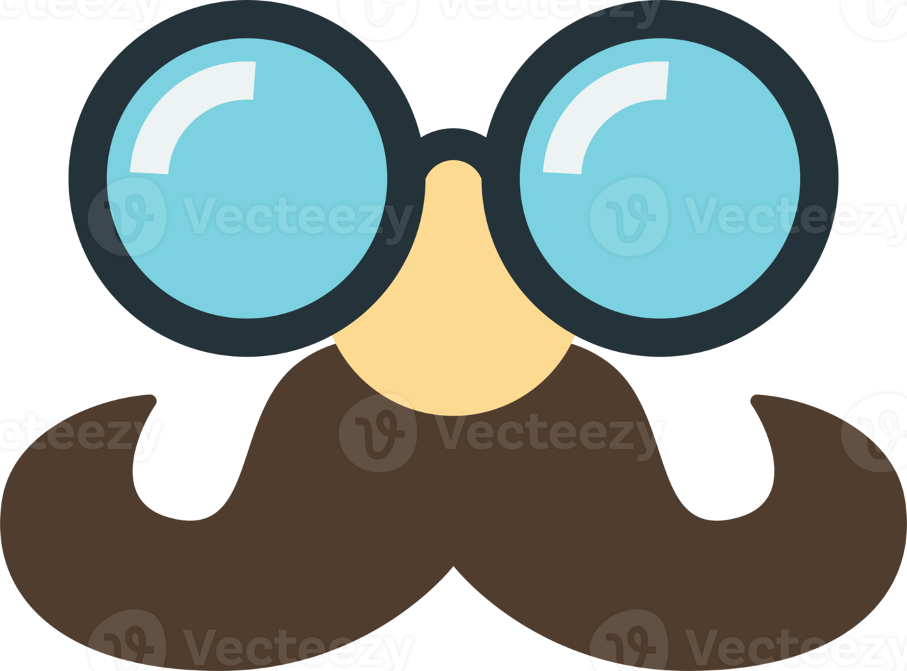 fake mustache and glasses illustration in minimal style 12980042 PNG