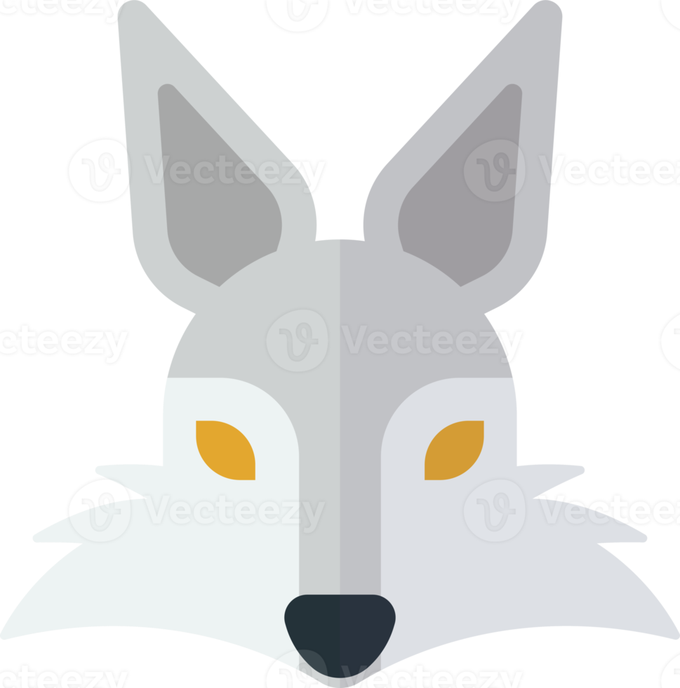 ilustração de rosto de lobo em estilo minimalista png