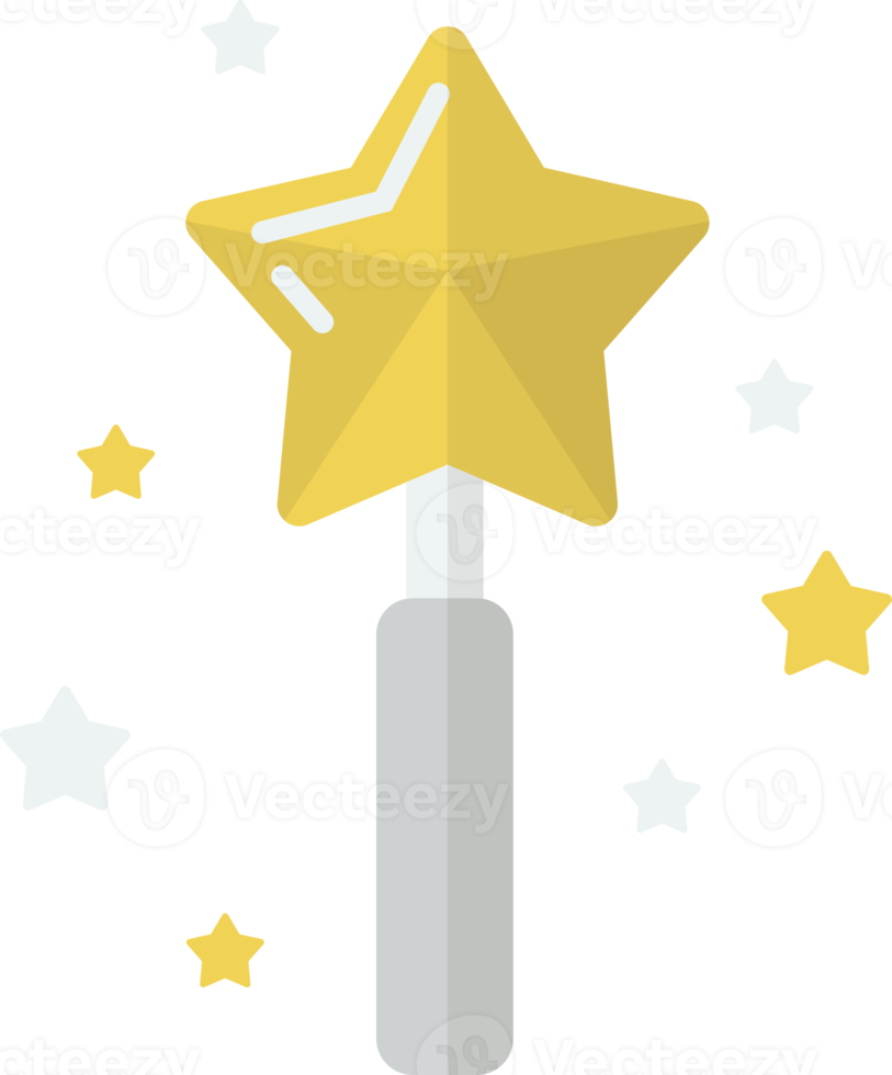 Star wand illustration in minimal style png