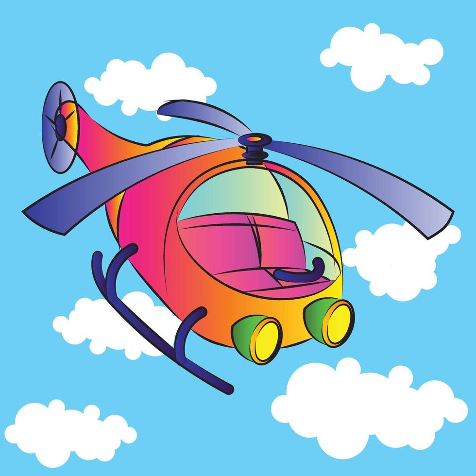 diseño de impresión de helicóptero de dibujo a mano patrón sin costuras. diseño de ilustraciones vectoriales para telas de moda, gráficos textiles y estampados. vector