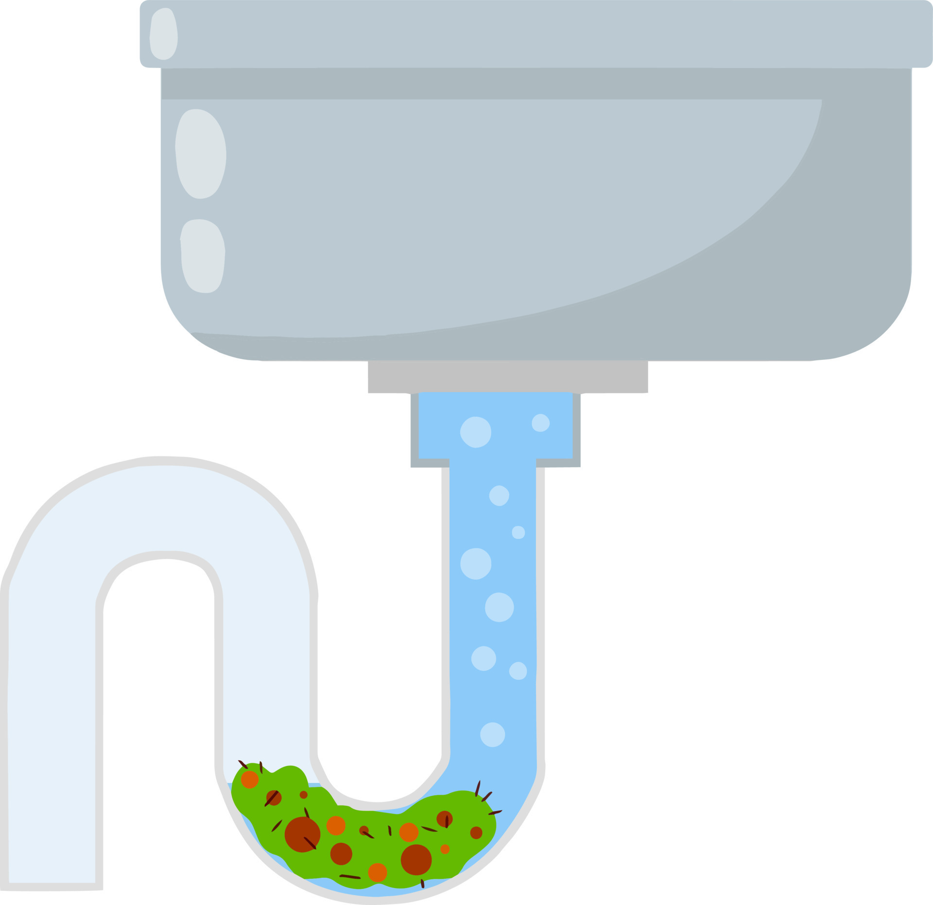 obstrucción de tubería. lavabo en baño y cocina. tubo sucio. agua y