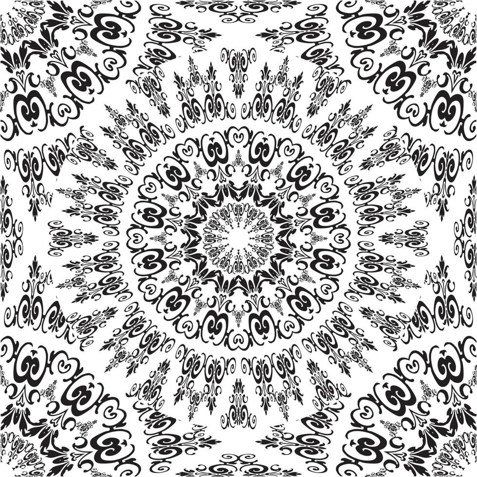 mandala con patrón de adorno floral, patrones de relajación de mandala vectorial diseño único con estilo natural, patrón dibujado a mano, plantilla de mandala para tarjetas de decoración de página, libro, logotipos vector