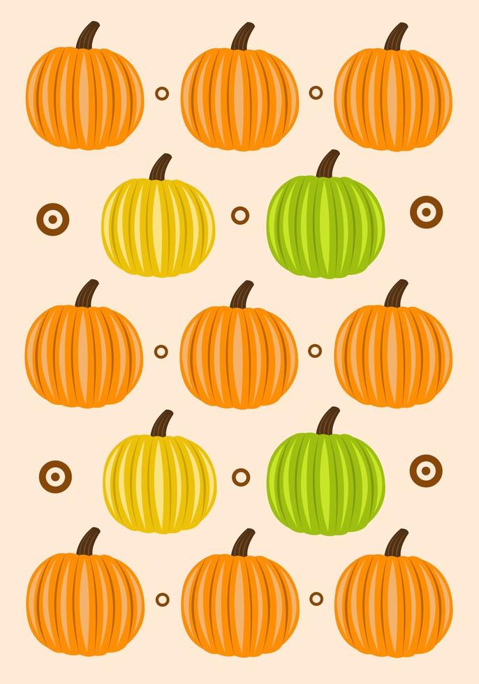 Autumn pumpkin vector wallpaper for graphic design and decorative element