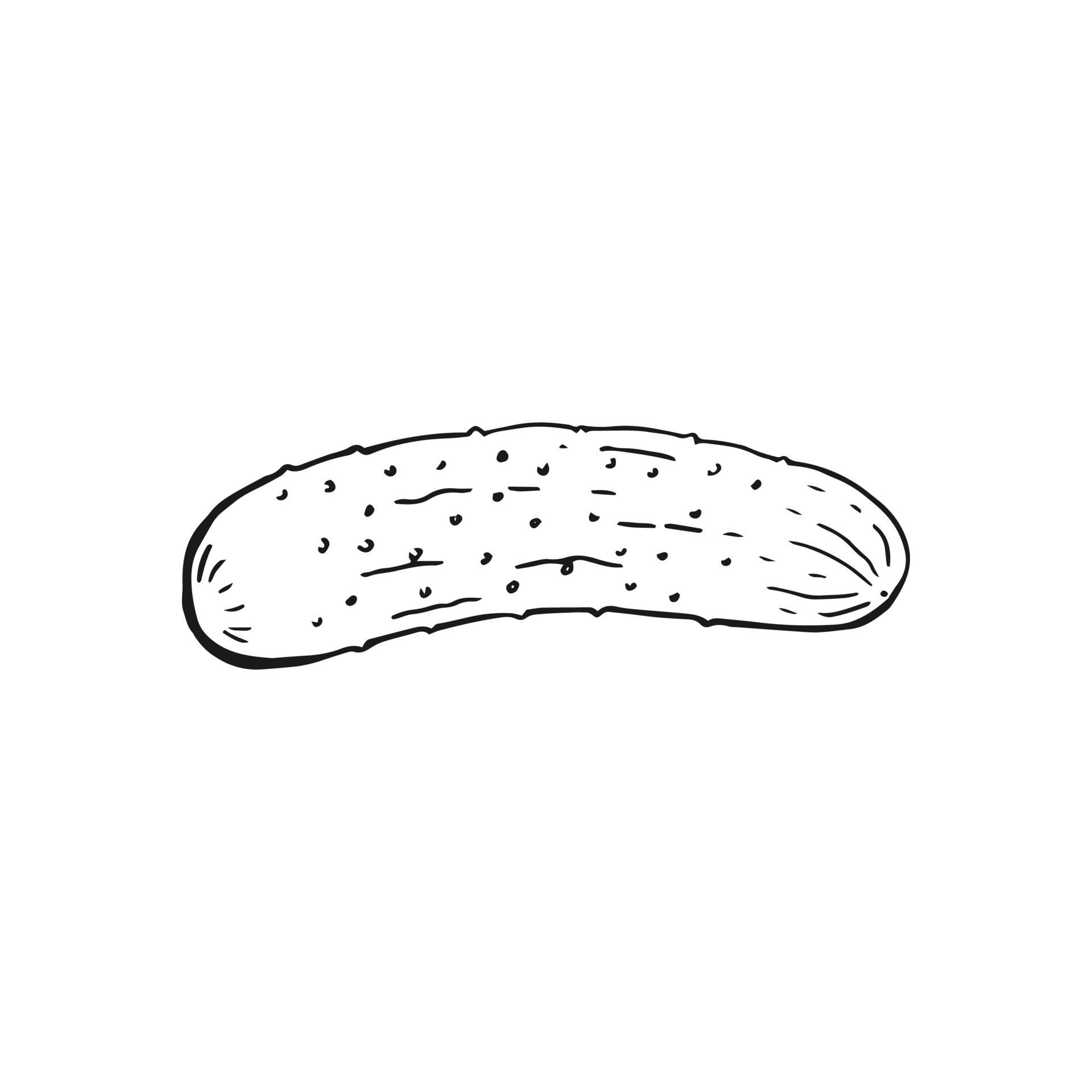 Cucumber outline. Hand drawn vector illustration. Farm market product