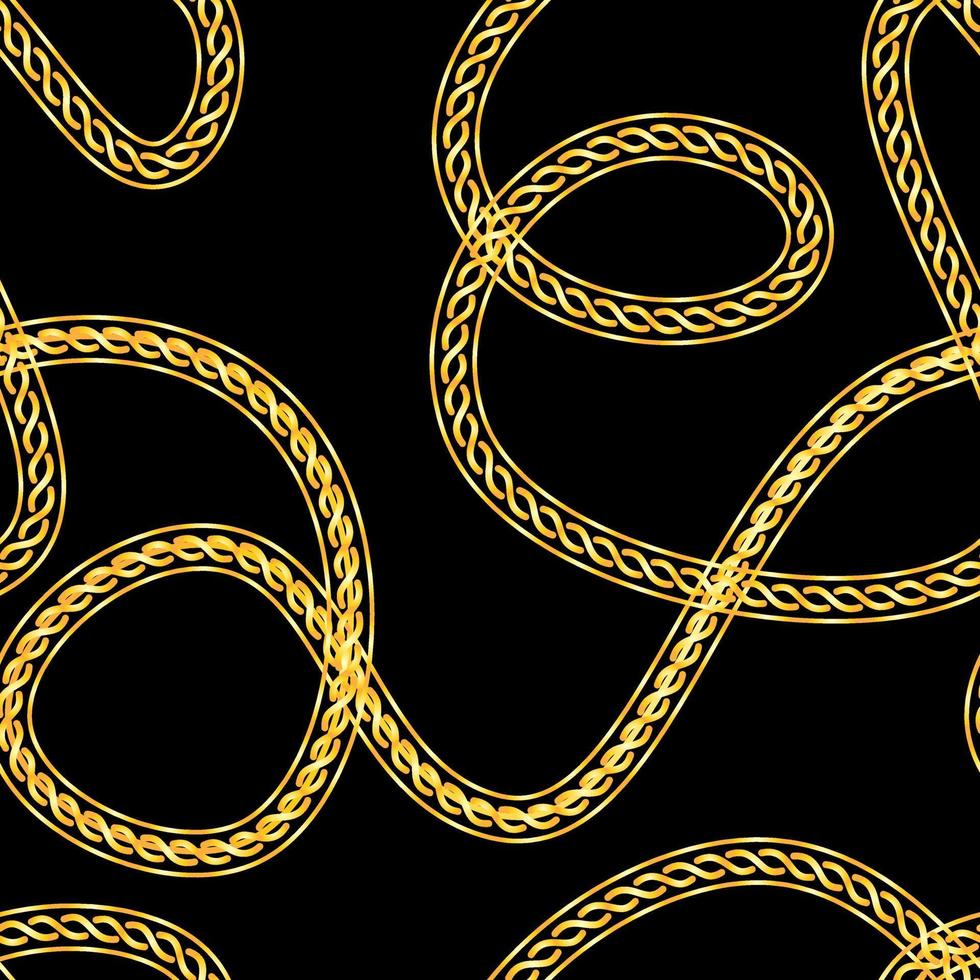 Seamless bohemian pattern with gold chains. vector