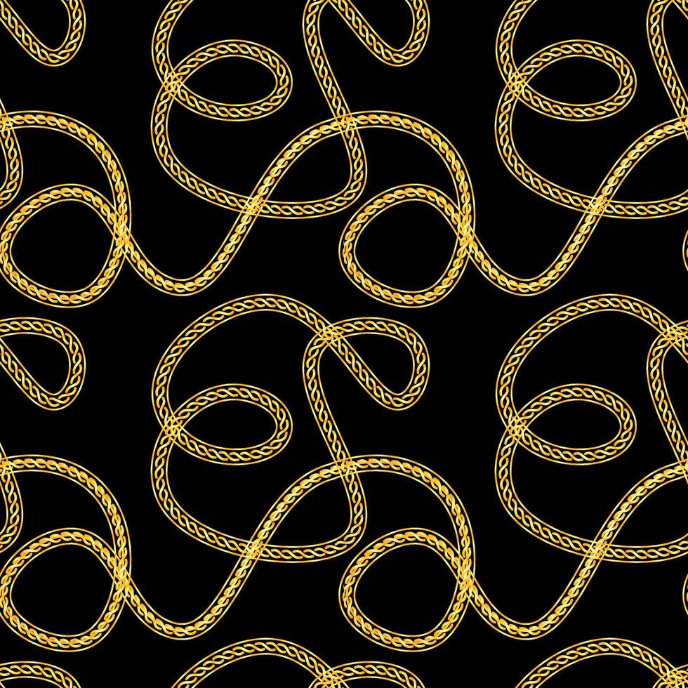 Seamless bohemian pattern with gold chains. vector