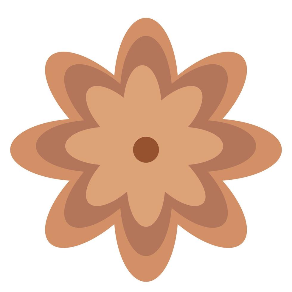 flor en estilo retro maravilloso. icono de vector simple