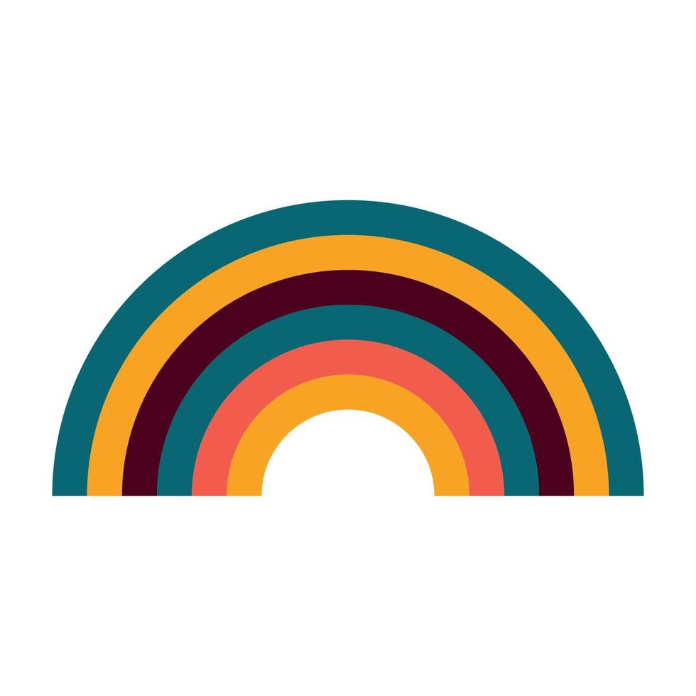 Groovy rainbow .Vector illustration in retro style vector