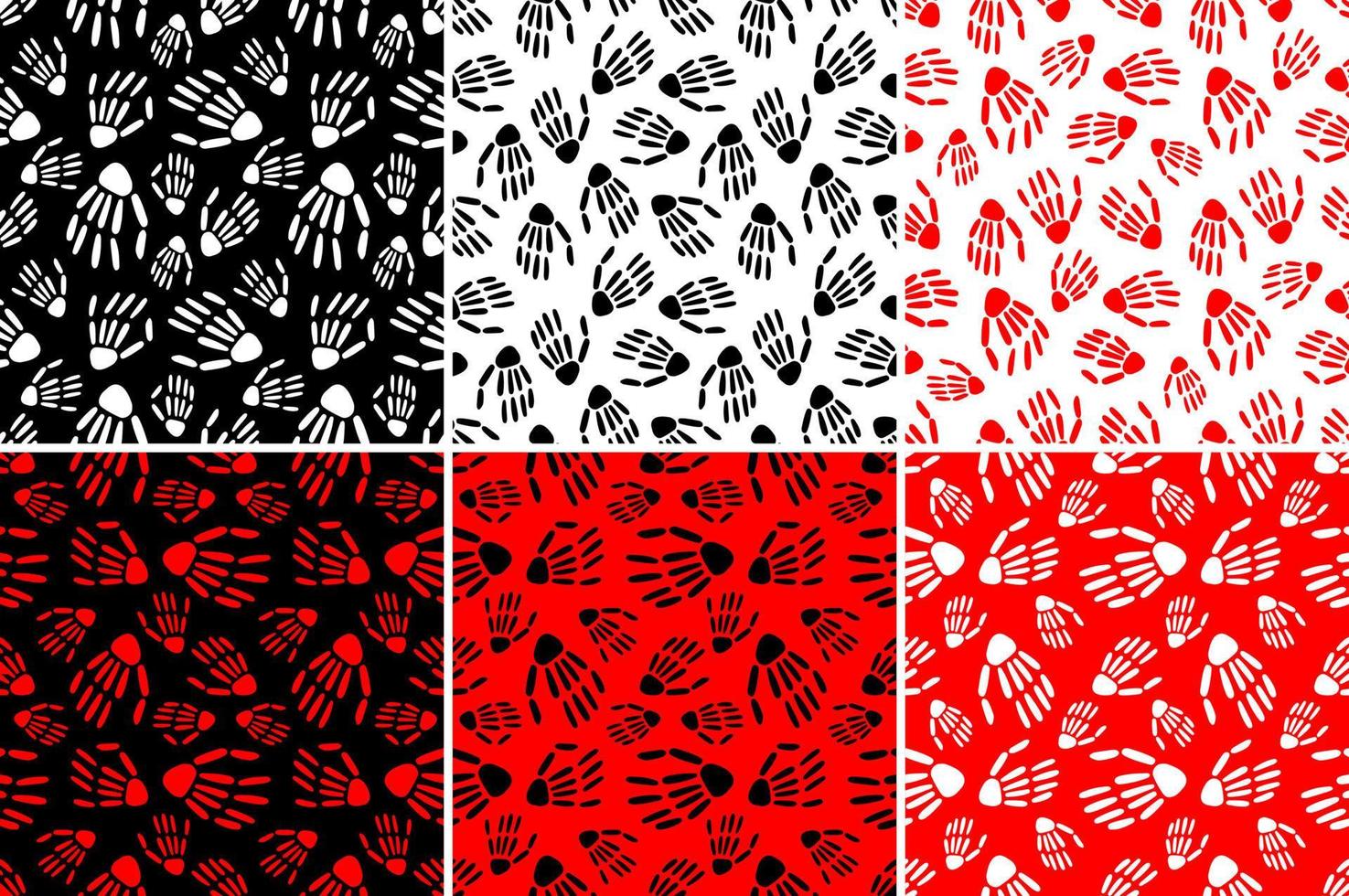 Skeletons seamless patterns. Vector