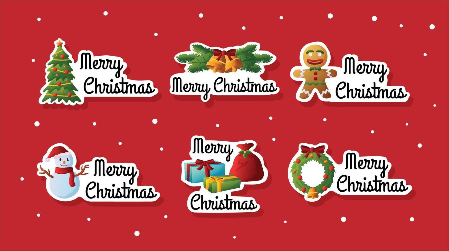 Merry Christmas Stickers Set vector