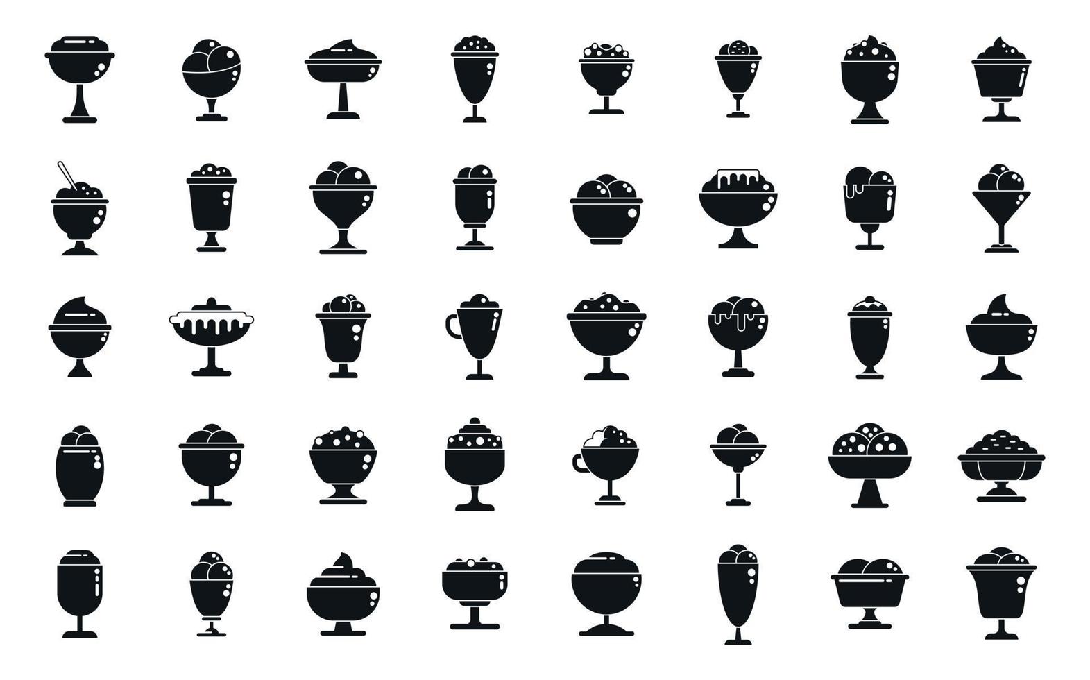 Gelato bowl icons set simple vector. Ice cream vector