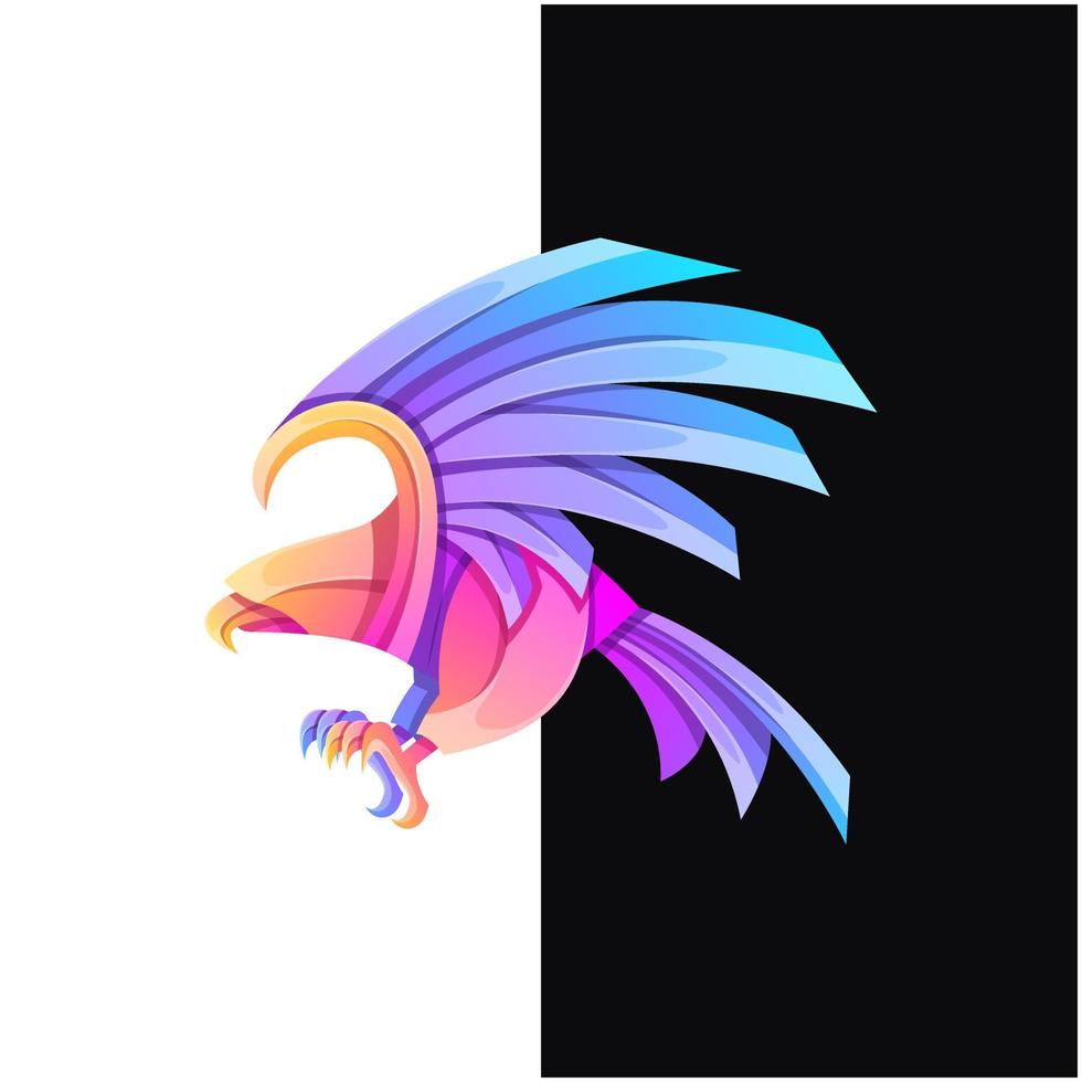 Vector logo illustration eagle gradient colorful style